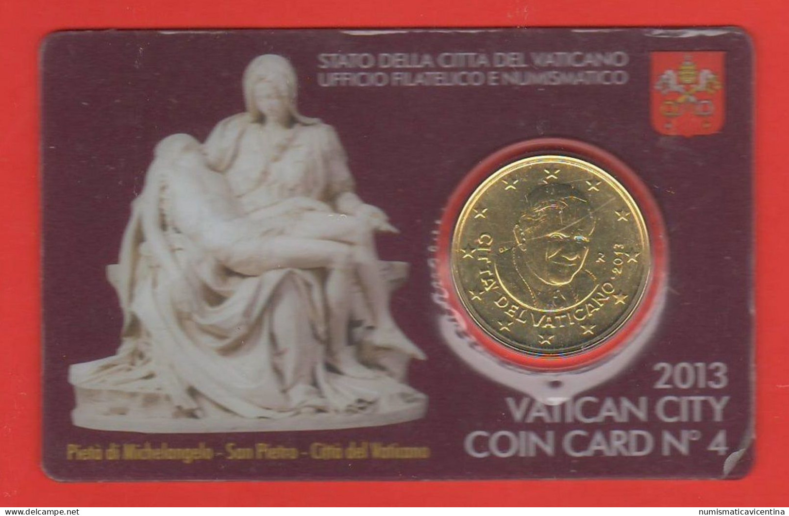 Vaticano 50 Centesimi 2013 Benedetto XVI° Coin Card N ° 4 Mint Roma 0,50 € Vatican City - Vaticaanstad