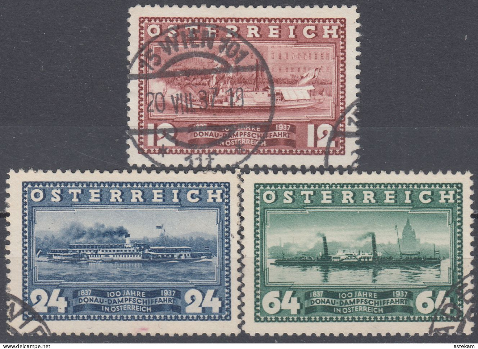 AUSTRIA 1937, SHIPS, COMPLETE USED SERIES In GOOD QUALITY - Oblitérés