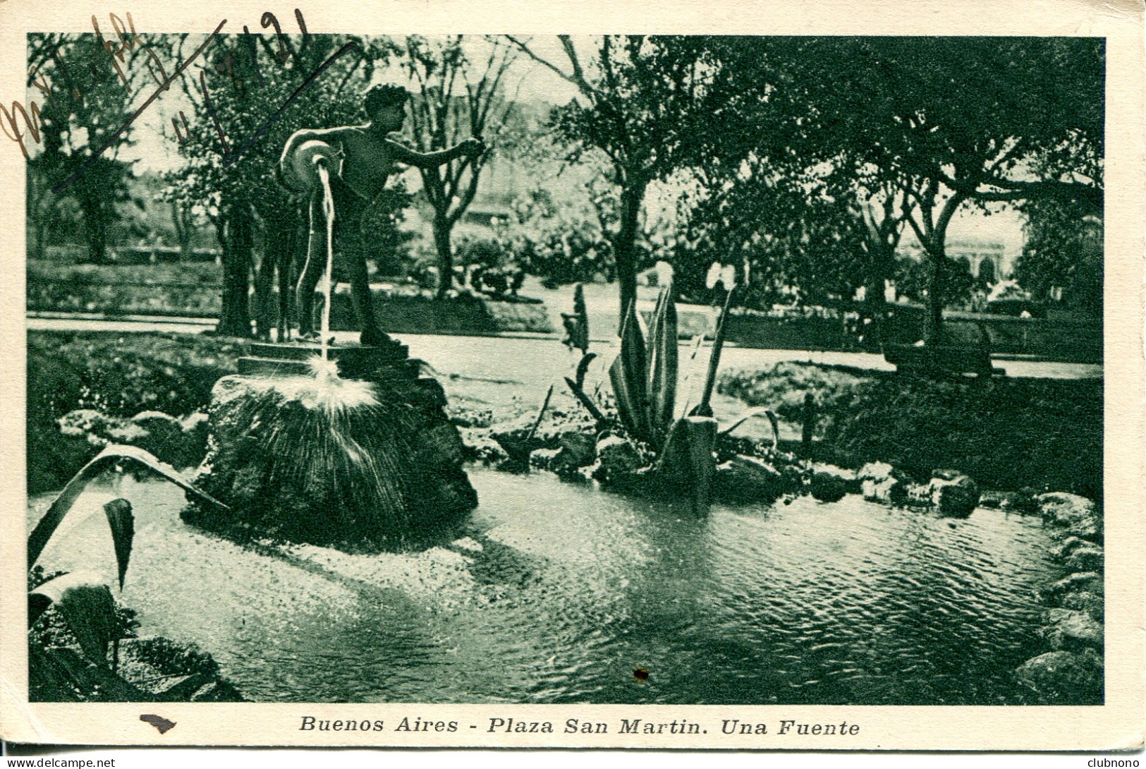 CPA - BUENOS-AIRES -  PLAZA SAN MARTIN - UNA FUENTE - Argentina