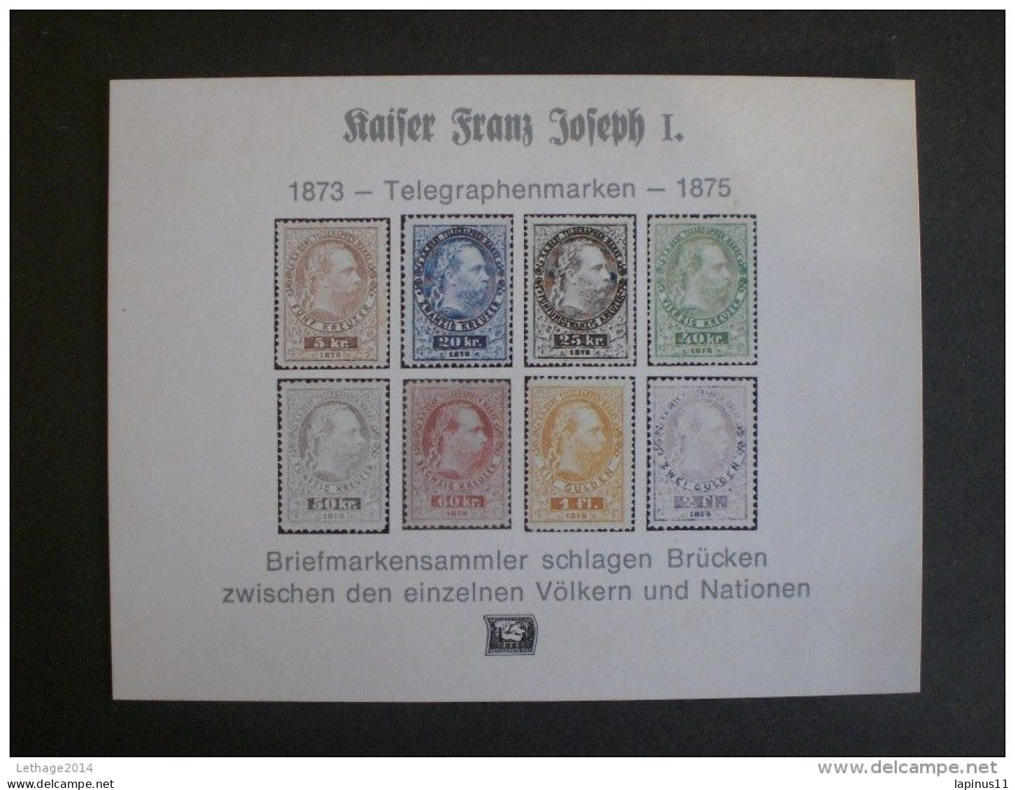 STAMPS GERMANIA CARTONCINO ANNIVERSARIO FRANCOBOLLI TELEGRAFO FRANCESCO GIUSEPPE I - Blocchi