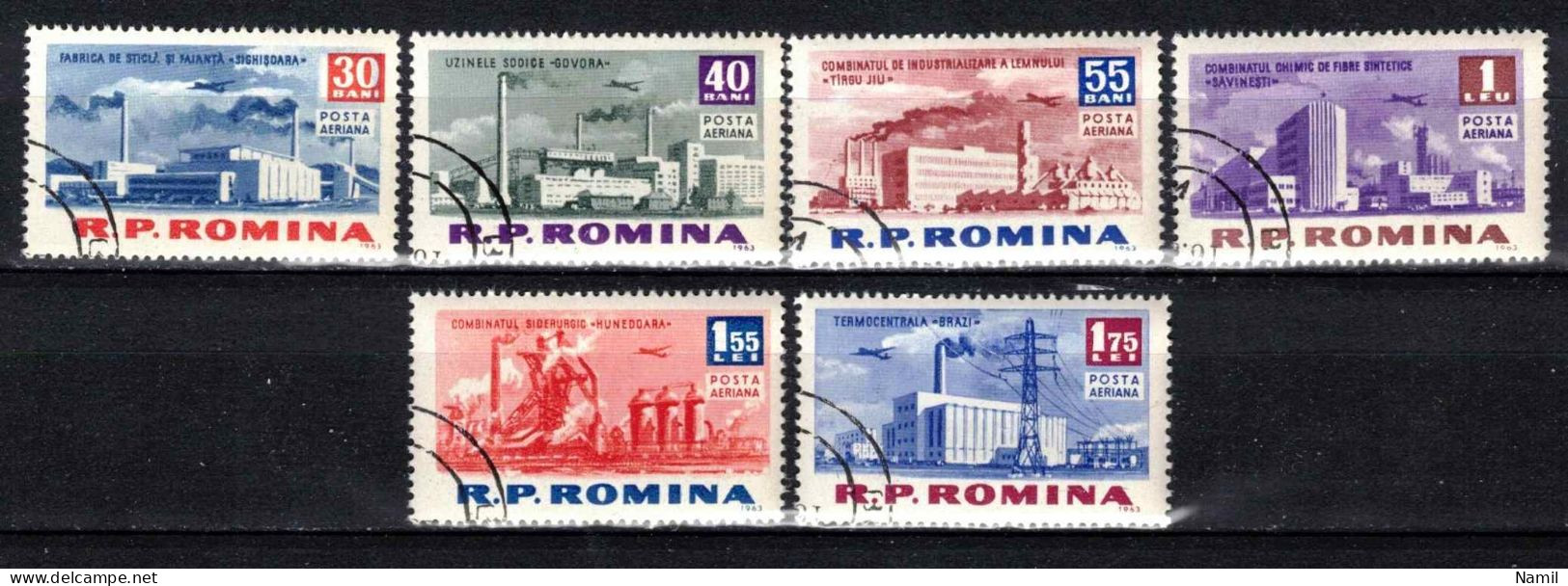 Roumanie 1963 Mi 2137-42  (Yv PA 167-72), Obliteré - Oblitérés