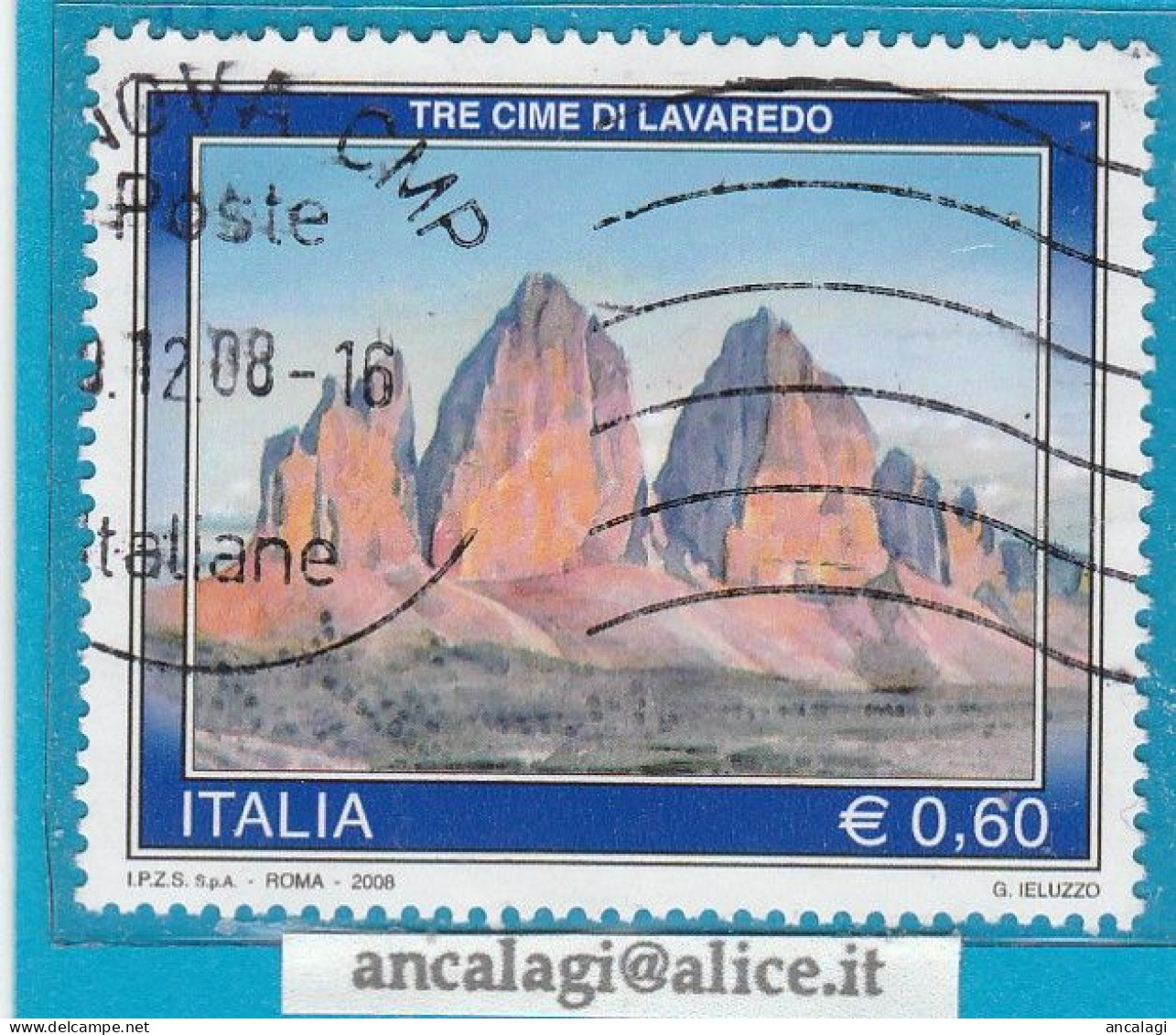 USATI ITALIA 2008 - Ref.1099B "TURISTICA: Tre Cime Di Lavaredo" 1 Val. - - 2001-10: Usati