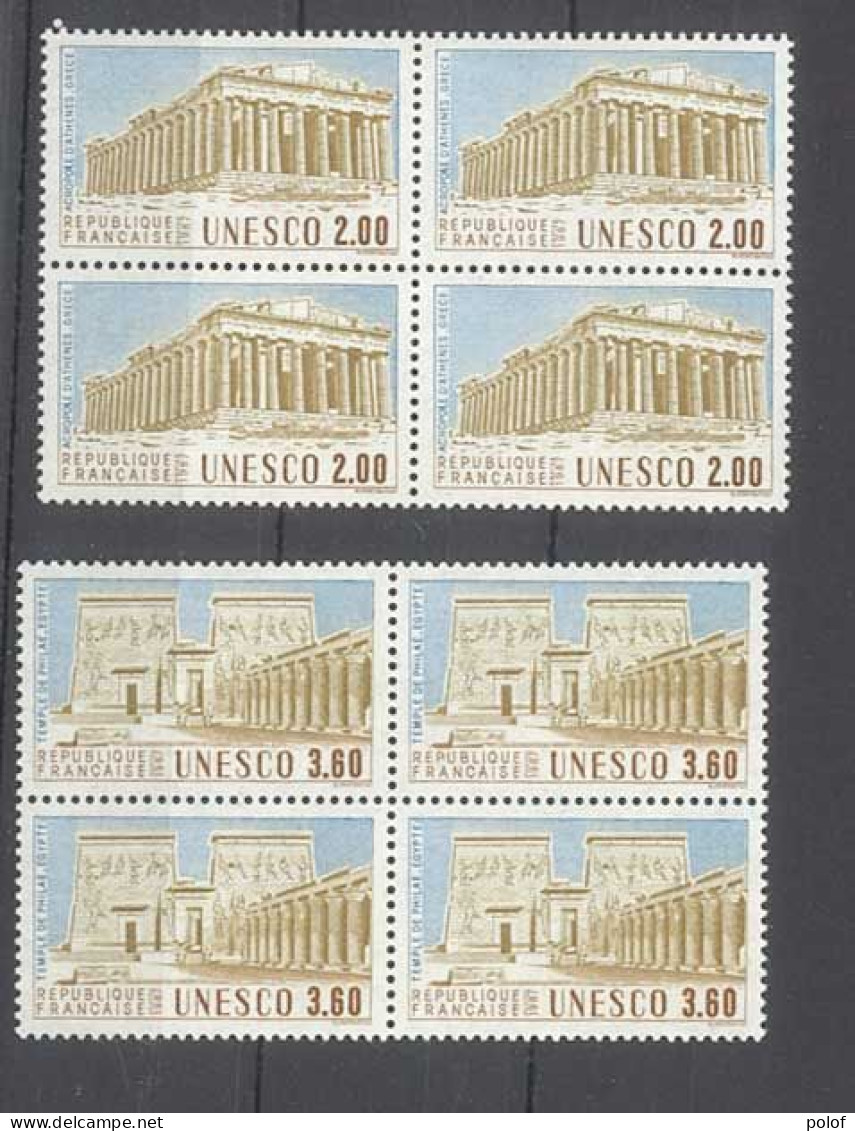 TIMBRE DE SERVICE - Unesco - 2 Blocs De 4 Timbres - Yvert 98 - 99 - Neuf Sans Trace De Charnière - Nuovi