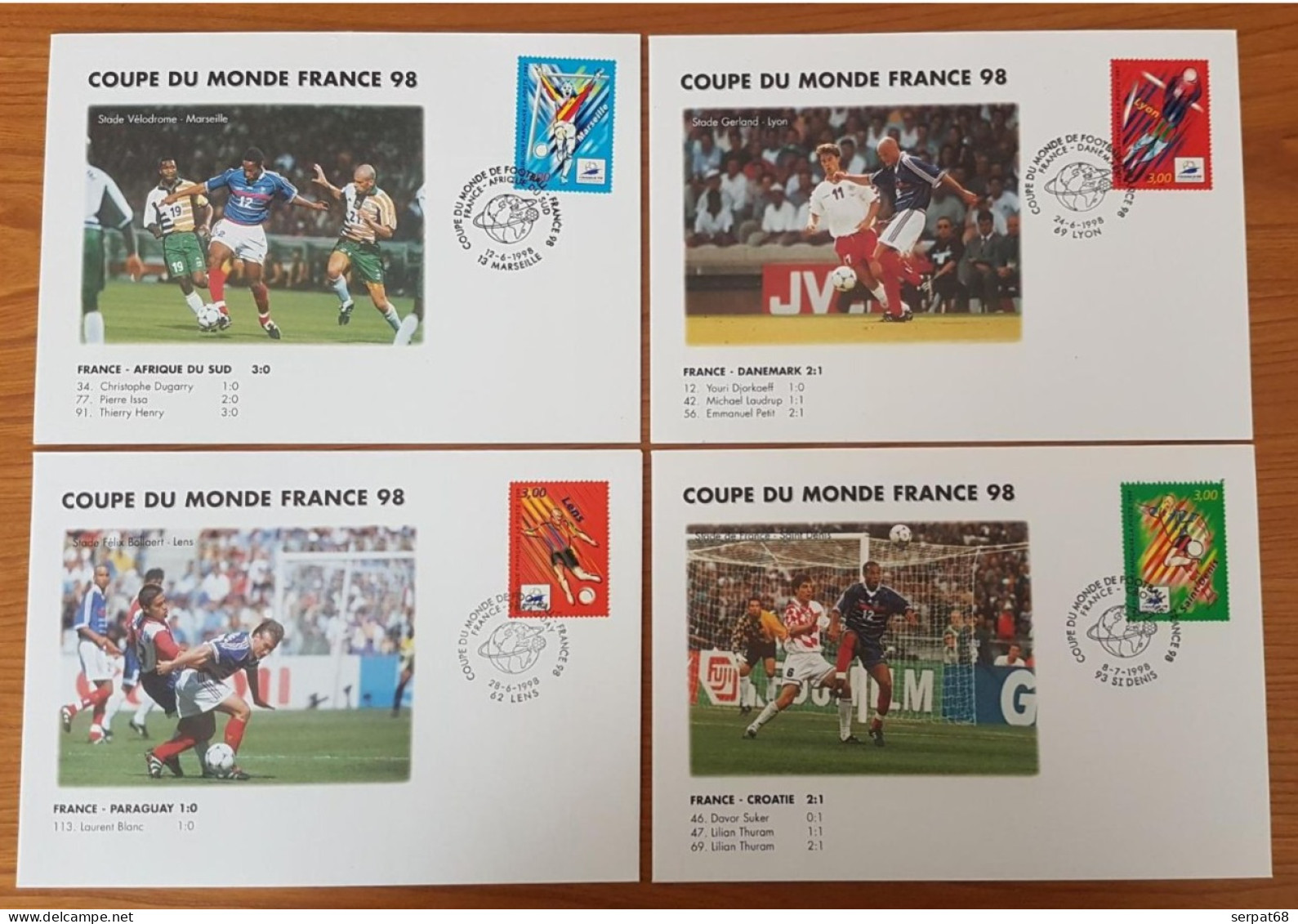 Lot 4 X Env Coupe Du Monde De Football France 1998 - 1998 – France