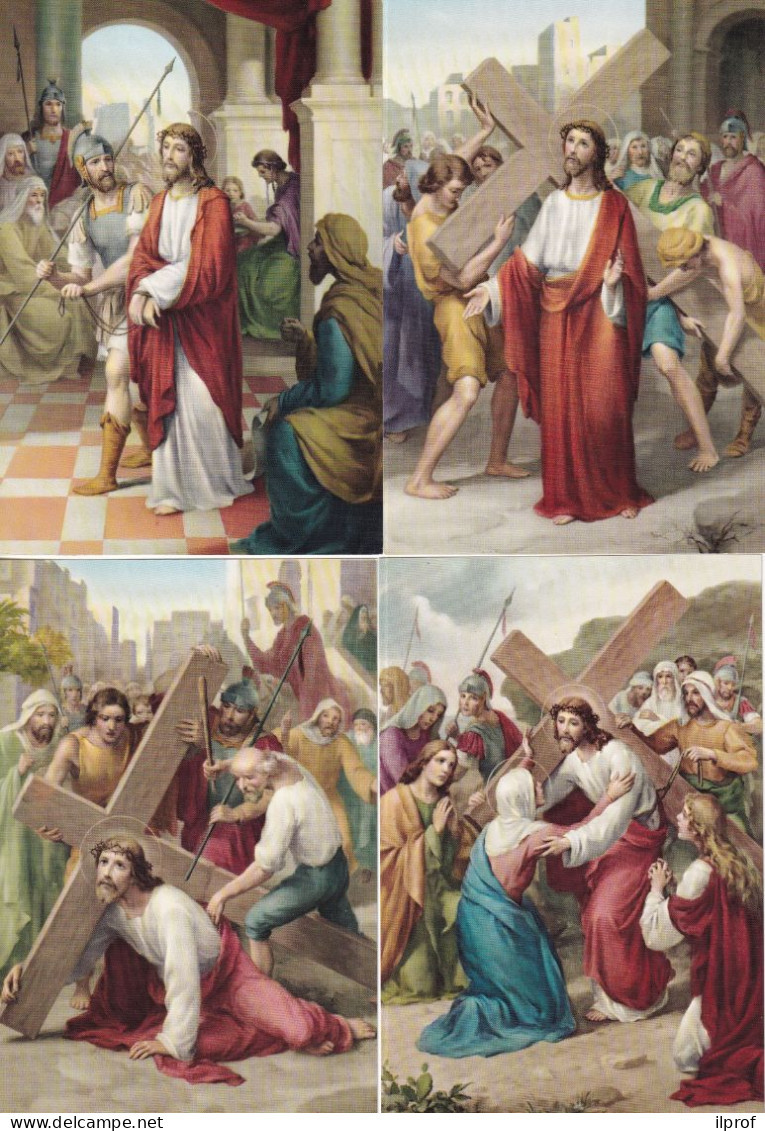 "Le 15 Stazioni Della Via Crucis" -  Cartoncini Di G.Vicentini - Formato 10x15 - Ed. F.B.  Rif. S068 - Religione & Esoterismo