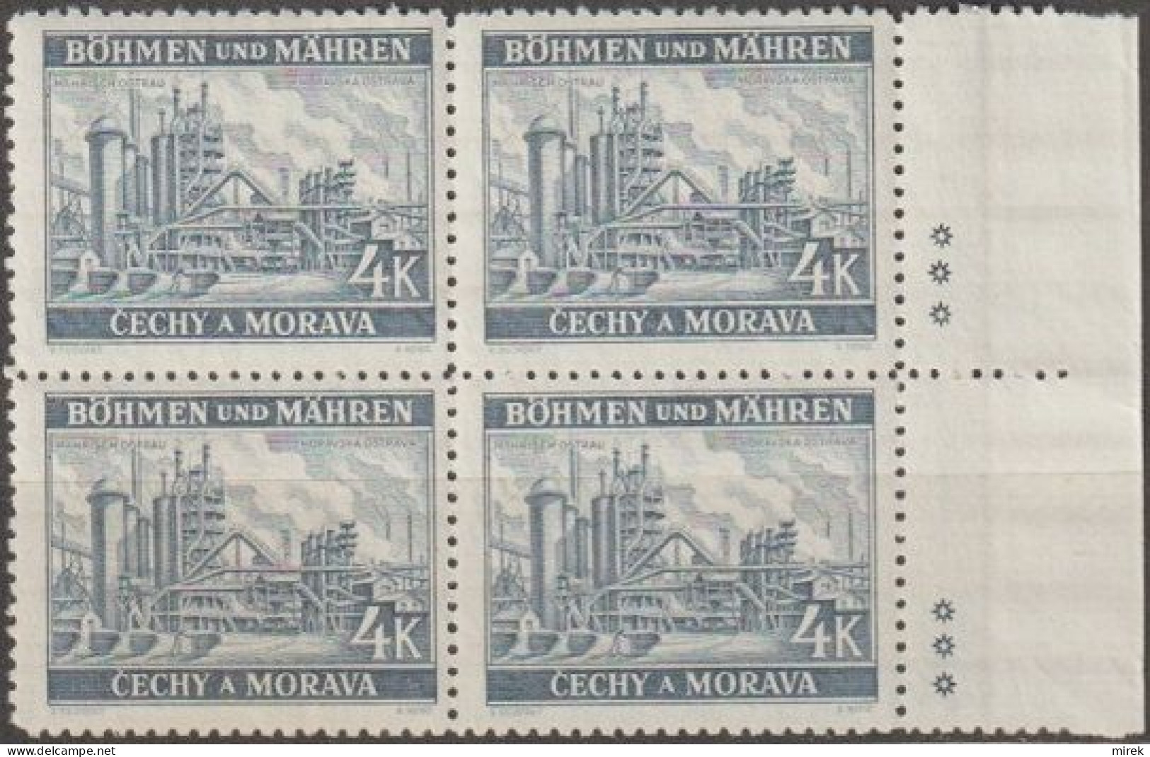 039a/ Pof. 37, Border 4-block With Plate Mark *** - Neufs