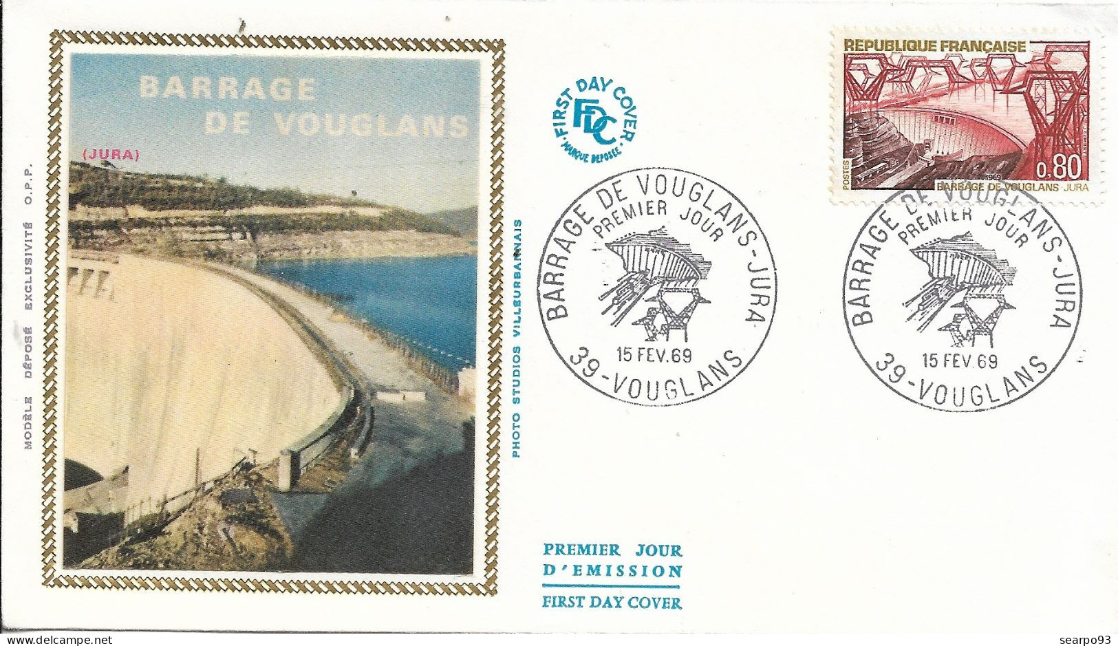 FRANCE. FDC. VOUGLANS DAM. 1969 - 1960-1969