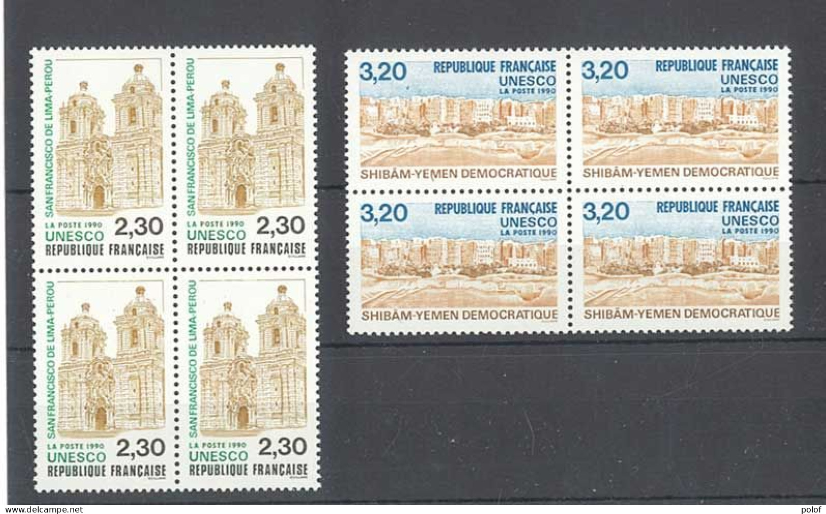 TIMBRE DE SERVICE - Unesco - 2 Blocs De 4 Timbres - Yvert 102-103 - Neuf Sans Trace De Charnière - Neufs