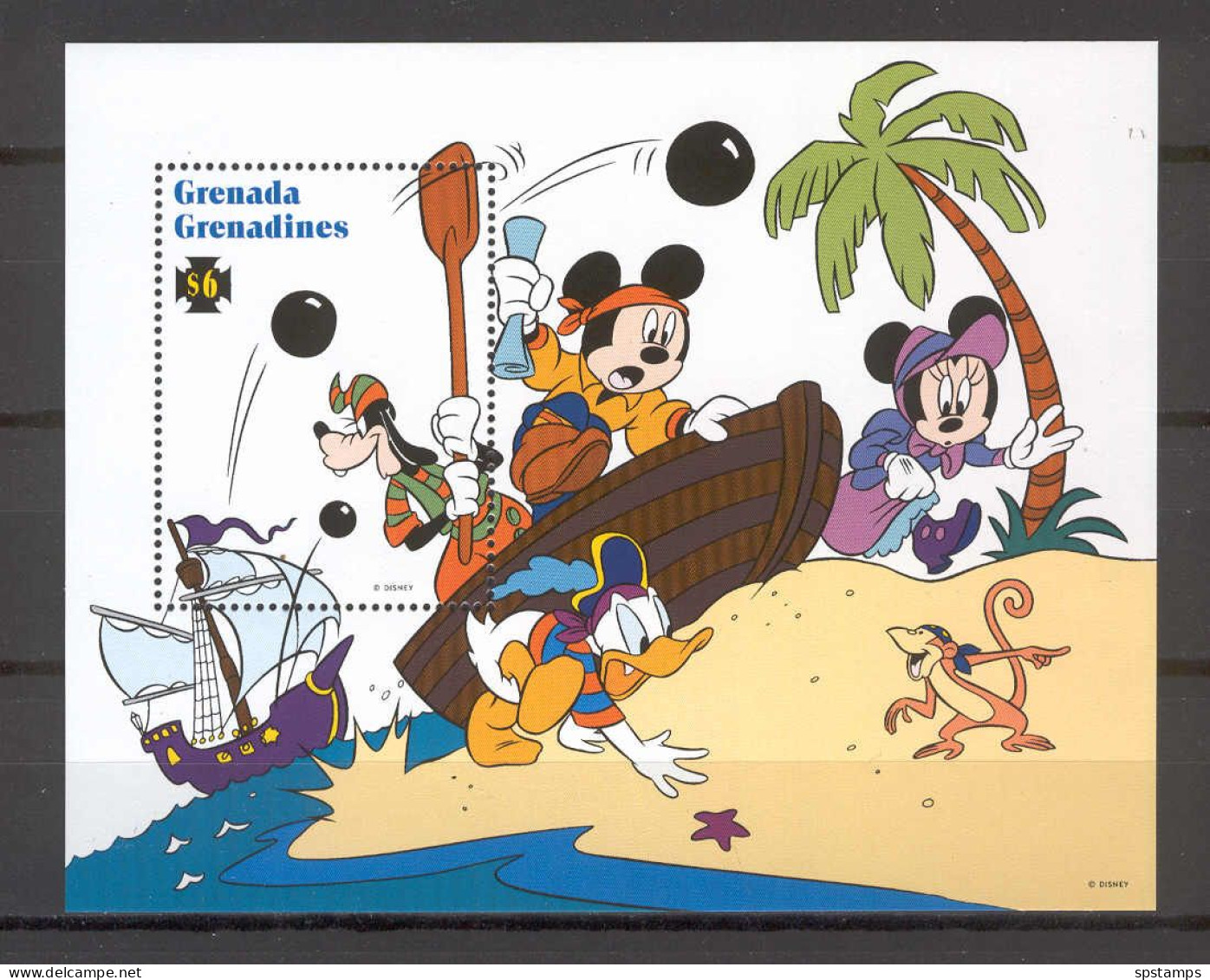 Disney Grenada Gr 1995 Mickey, Donald, Goofy, Minnie MS MNH - Disney