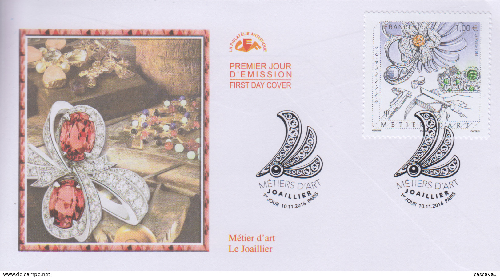 Enveloppe   FDC  1er   Jour     FRANCE    Les  Métiers  D' Art  :  Joaillier   2016 - 2010-2019