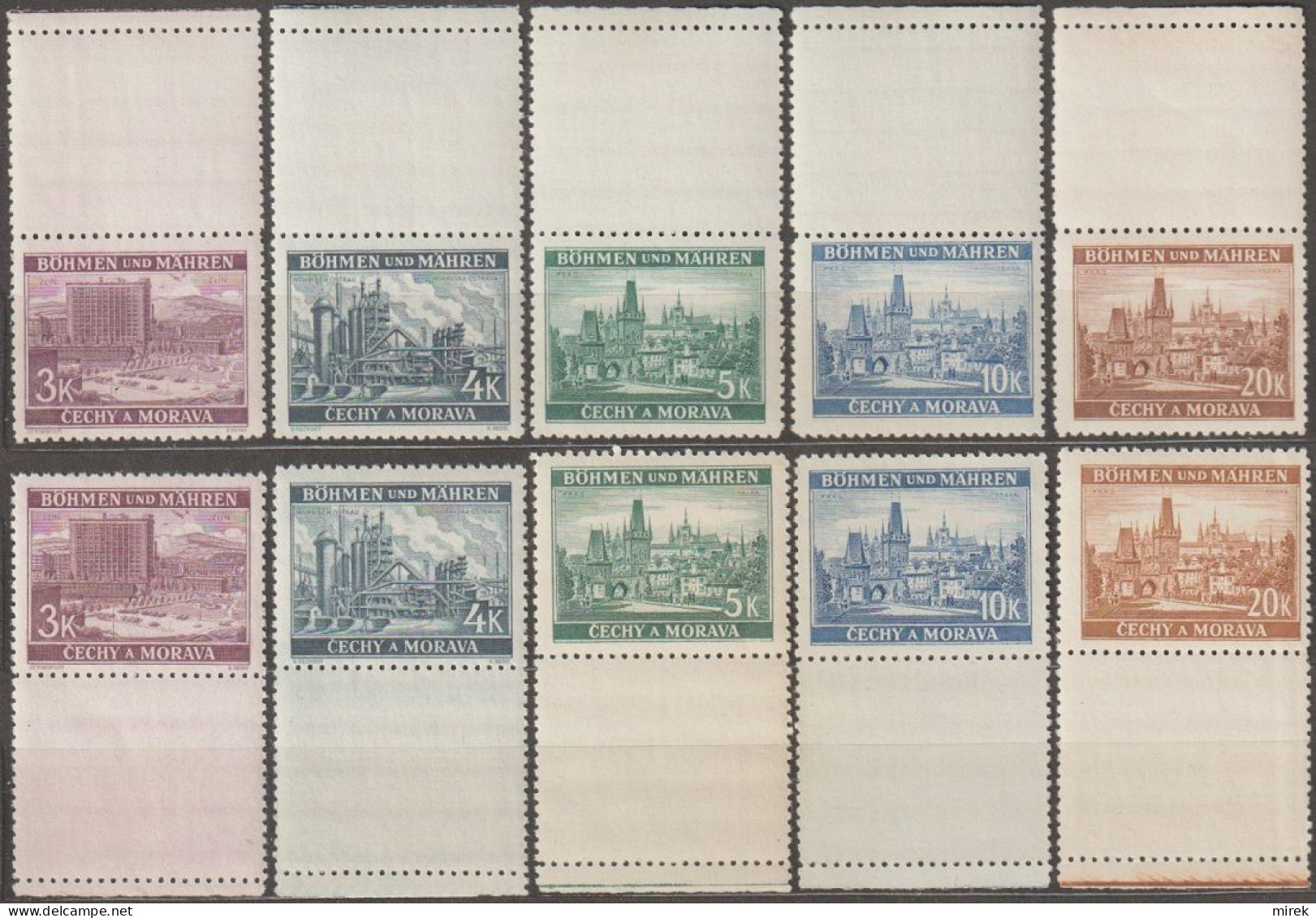 039b/ Pof. 36-40, Complete Stamps With Coupons - Ungebraucht