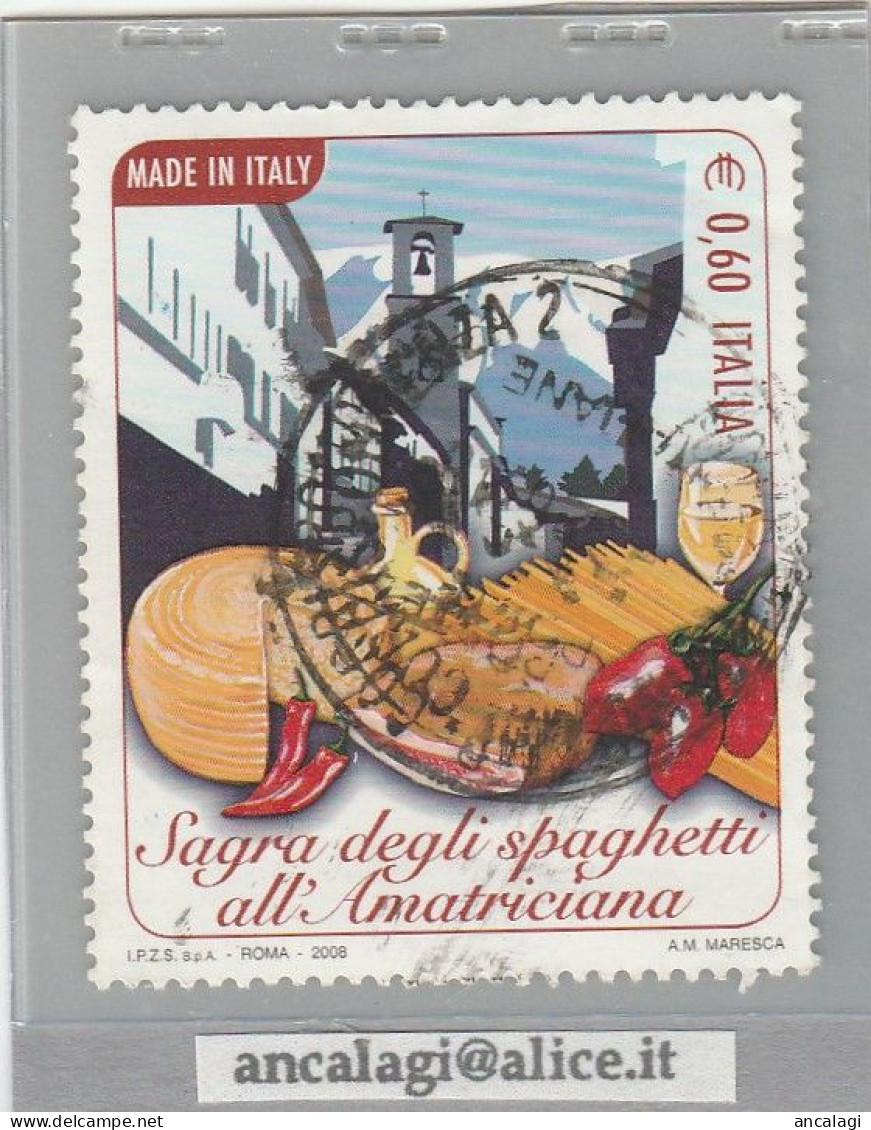 USATI ITALIA 2008 - Ref.1100 "MADE IN ITALY: Spaghetti All'Amatriciana" 1 Val. - - 2001-10: Used