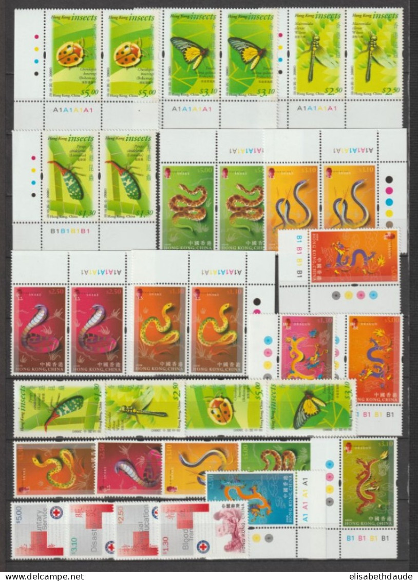 1999/2001 - HONG KONG (CHINA) - STOCK COLLECTION 8 PAGES ** MNH - VALEUR NOMINALE = 765.9 DOLLARS HKD - Ungebraucht