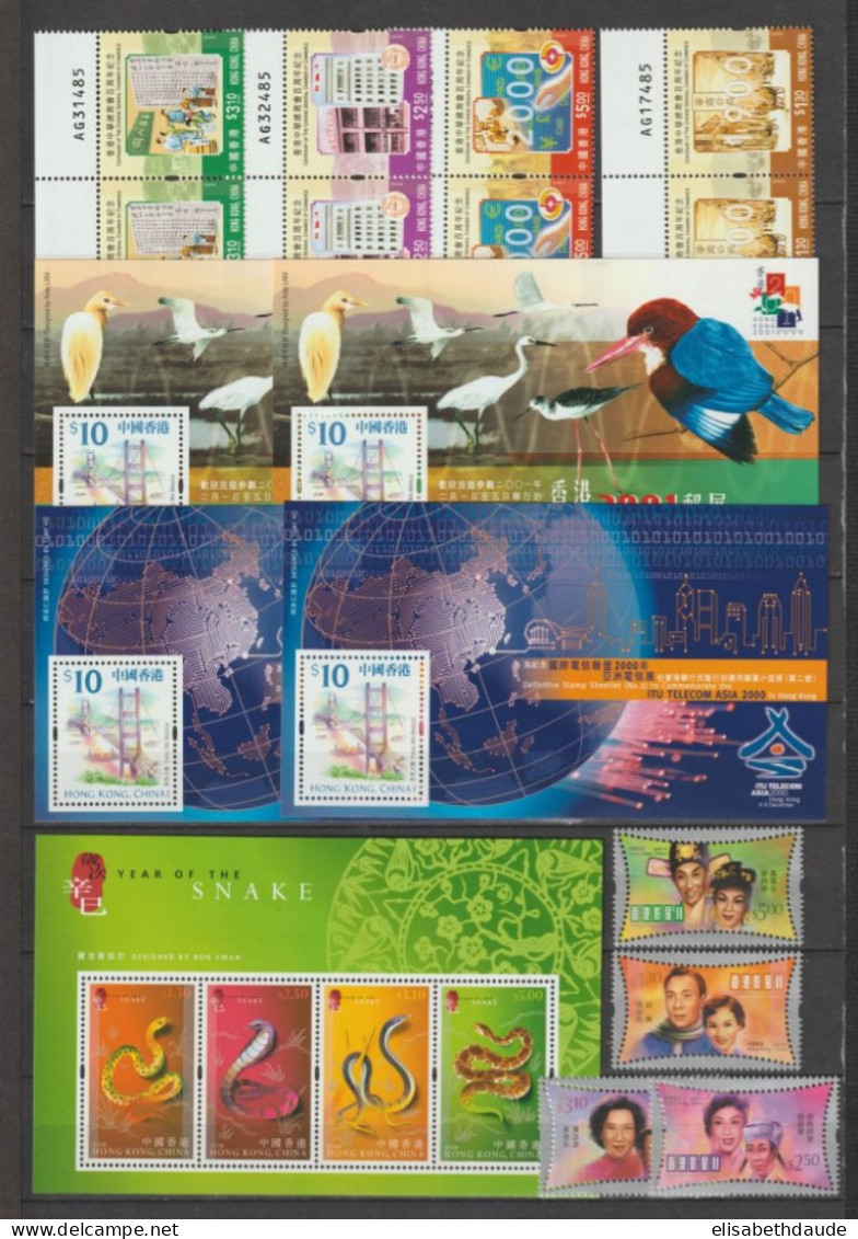 1999/2001 - HONG KONG (CHINA) - STOCK COLLECTION 8 PAGES ** MNH - VALEUR NOMINALE = 765.9 DOLLARS HKD - Neufs