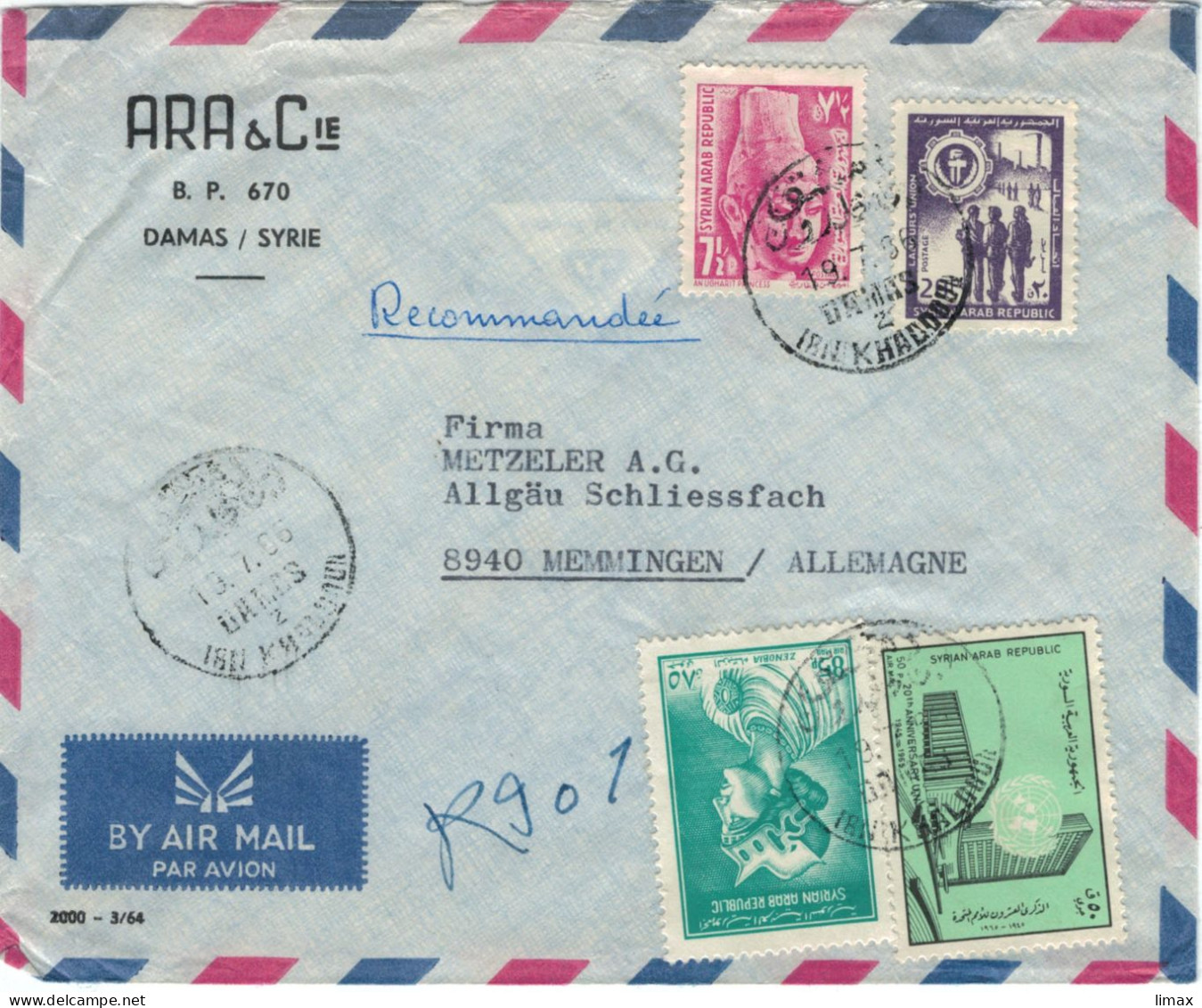 ARA Cie Syrien Damaskus 1966 Zenobia - Anhugarit - Handel - Syrie