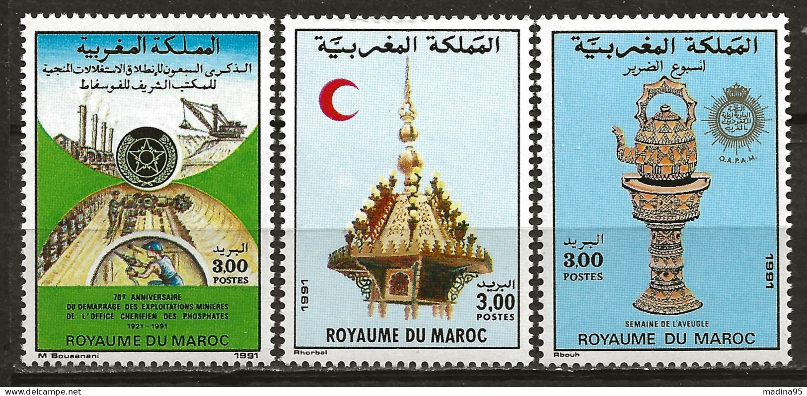 MAROC: **, N° YT 1099, 1100  Et 1101, TB - Maroc (1956-...)