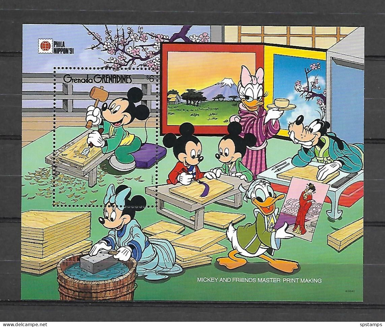 Disney Grenada Gr 1991 Mickey And Friends Master Print Making MS MNH - Disney