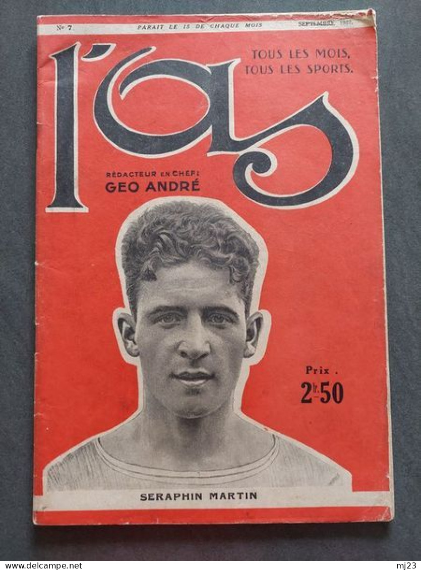 Revue L'As Septembre 1927 N°7 Tous Les Sports - 1900 - 1949