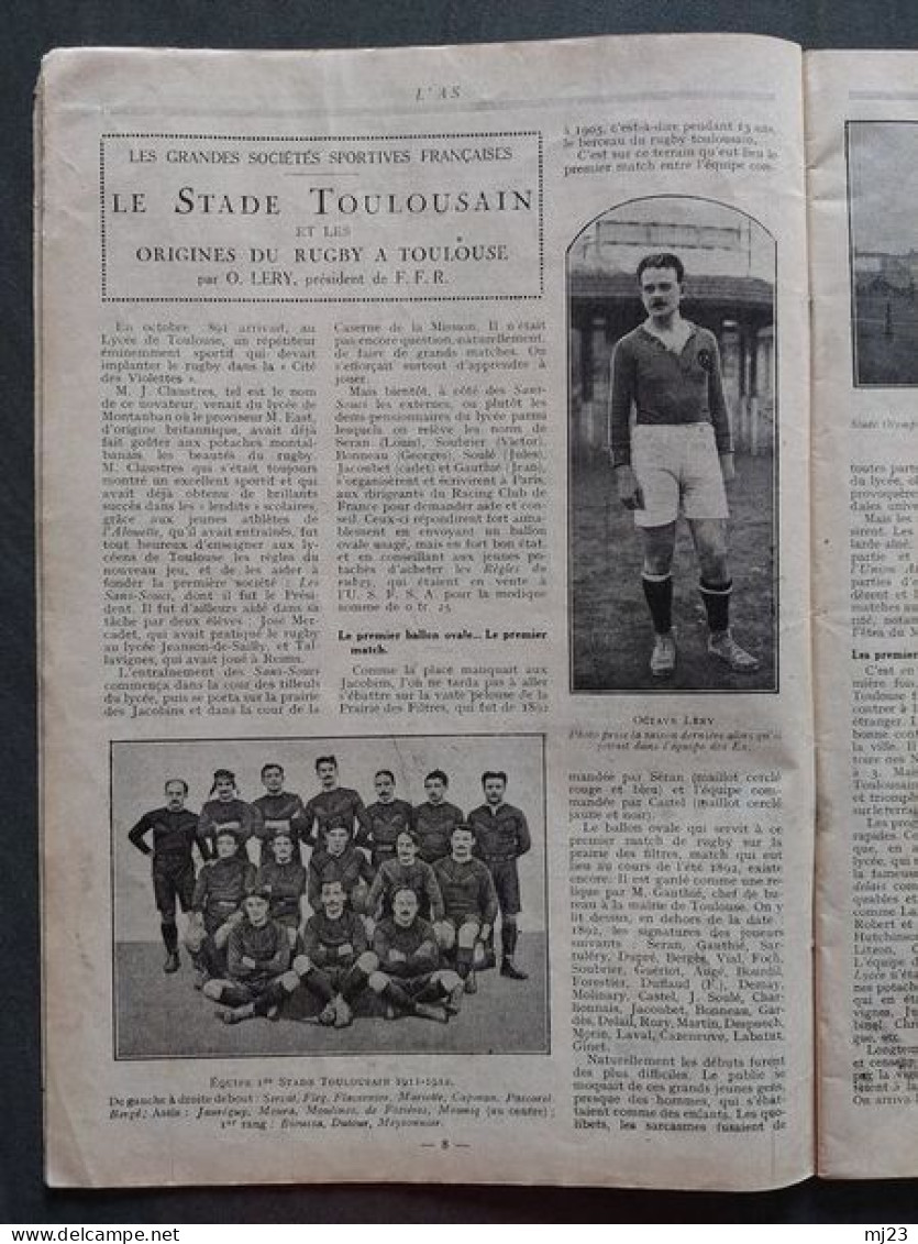 Revue L'As Septembre 1927 N°7 Tous Les Sports - 1900 - 1949