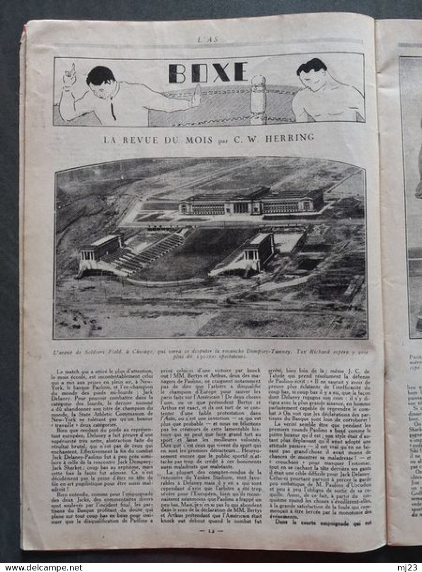 Revue l'As Septembre 1927 n°7 Tous les sports