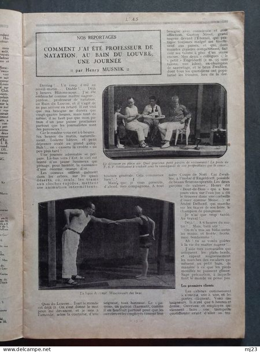 Revue l'As Septembre 1927 n°7 Tous les sports