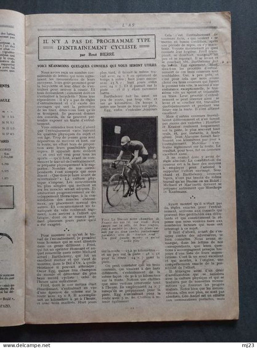 Revue l'As Septembre 1927 n°7 Tous les sports