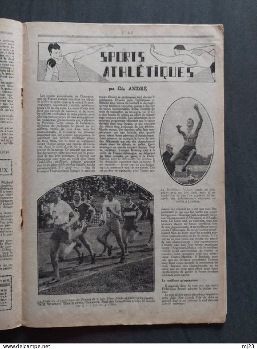 Revue l'As Septembre 1927 n°7 Tous les sports