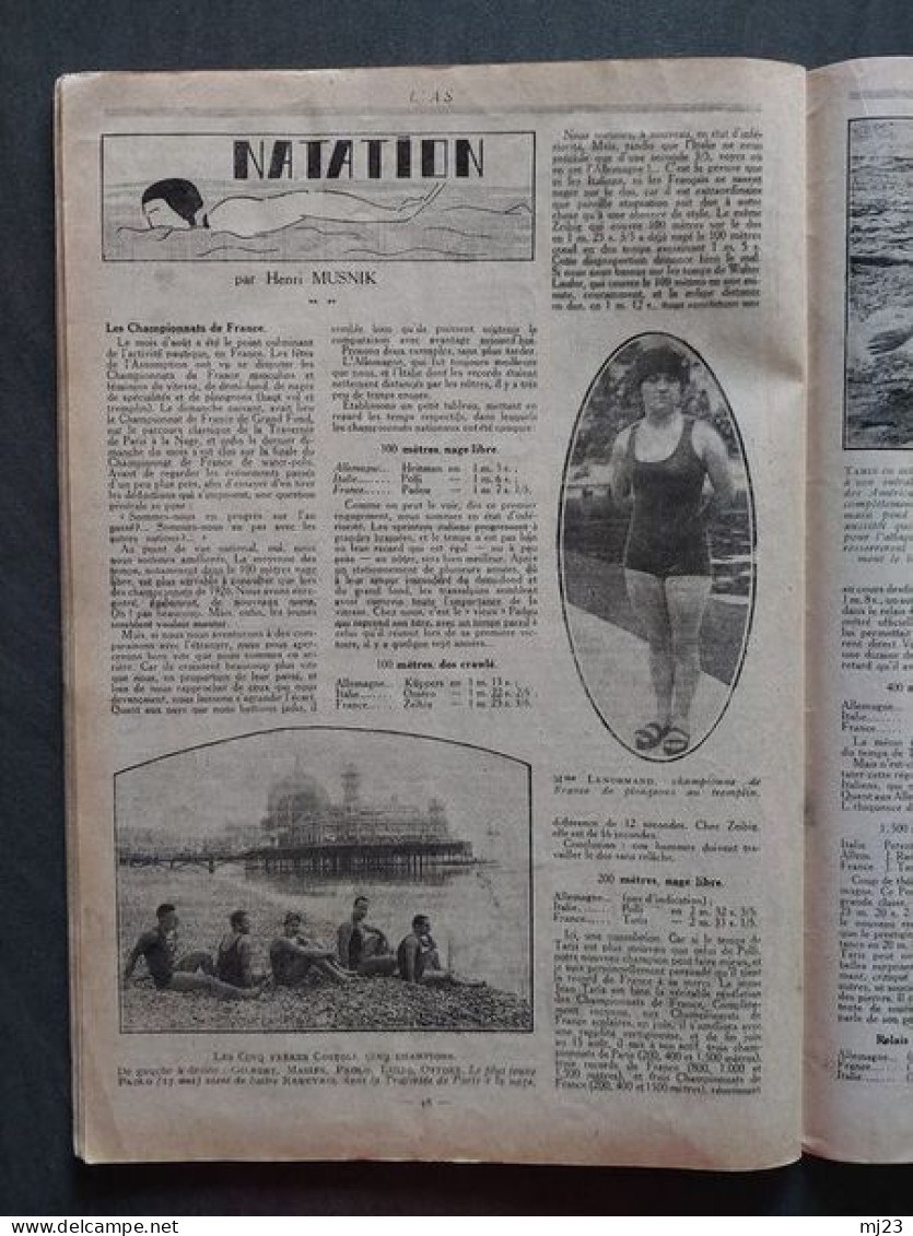 Revue l'As Septembre 1927 n°7 Tous les sports