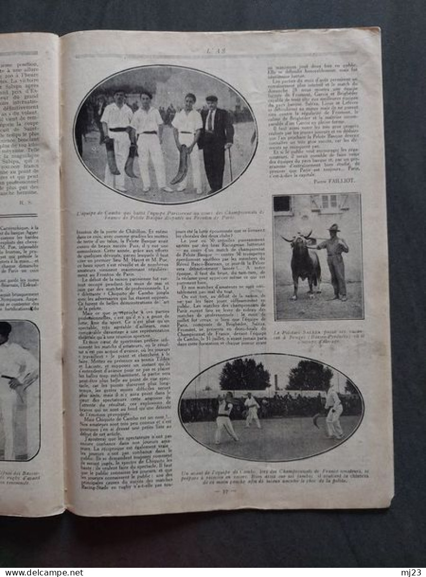 Revue l'As Septembre 1927 n°7 Tous les sports