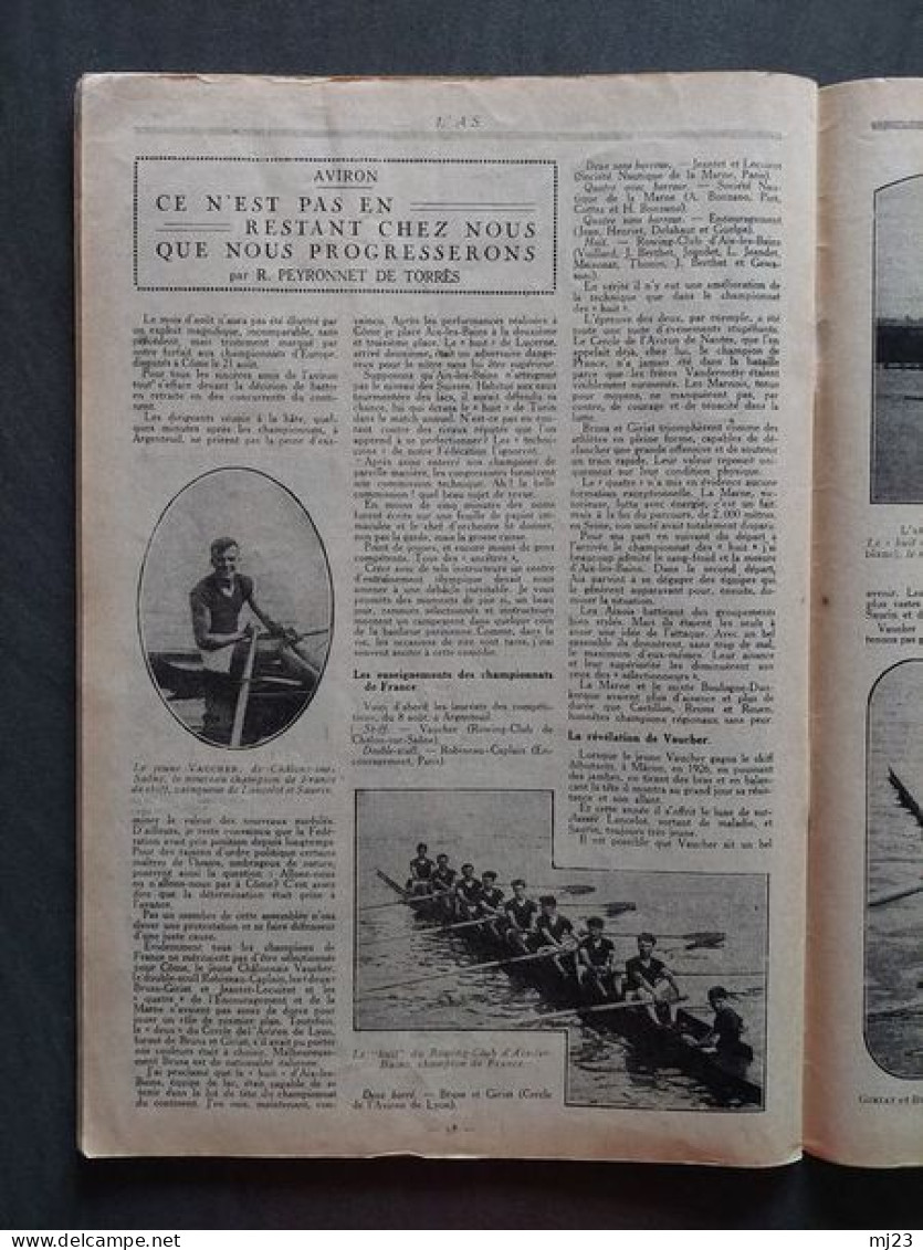 Revue l'As Septembre 1927 n°7 Tous les sports