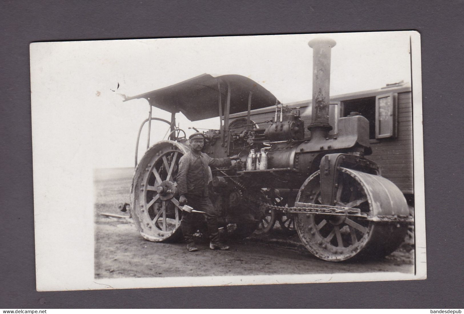 Carte Photo Rouleau Compresseur Road Roller Engine Homme Burette Huile Arch. Gurtner Toussaint Weyer  (58883) - Sonstige & Ohne Zuordnung