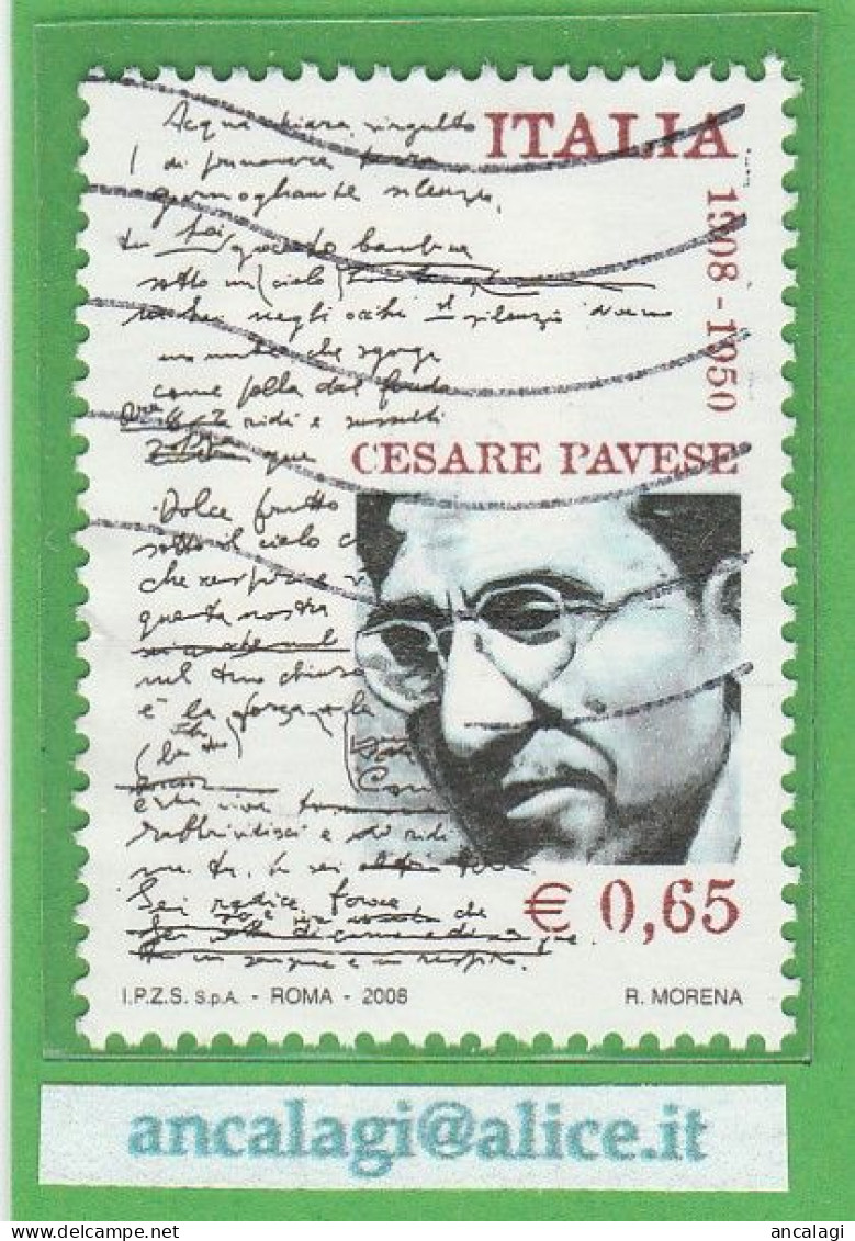 USATI ITALIA 2008 - Ref.1101 "CESARE PAVESE" 1 Val. - - 2001-10: Afgestempeld