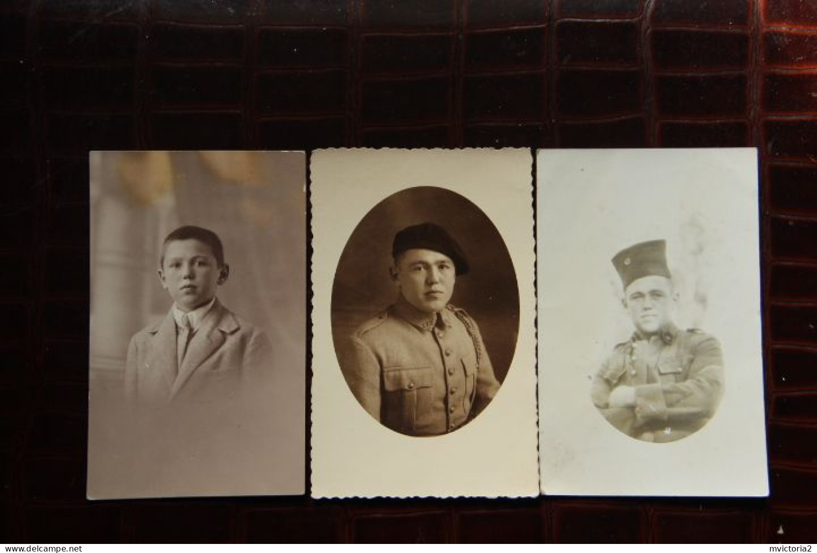 20 - BASTIA  :3 Cartes Photo D'un Corse ( Enfant, Militaire Au 173ème Puis Zouave)  - J.MORETTI  Photographe . - Bastia