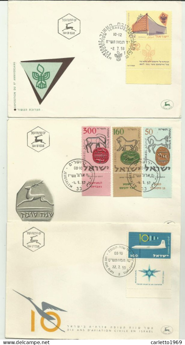 14 FDC ISRAELE1957/58/59 FIRST DAY COVERS - FDC