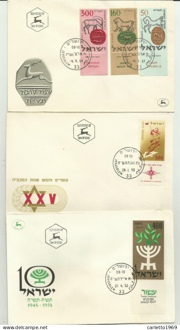 14 FDC ISRAELE1957/58/59 FIRST DAY COVERS - FDC