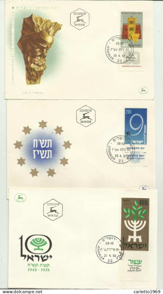 14 FDC ISRAELE1957/58/59 FIRST DAY COVERS - FDC