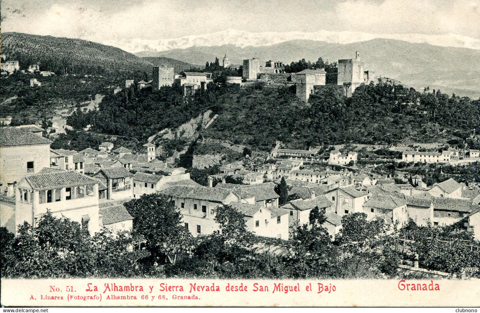 CPA - GRANADA - LA ALHAMBRA Y SIERRA NEVADA DESDE SAN MIGUEL EL BAJO - Granada