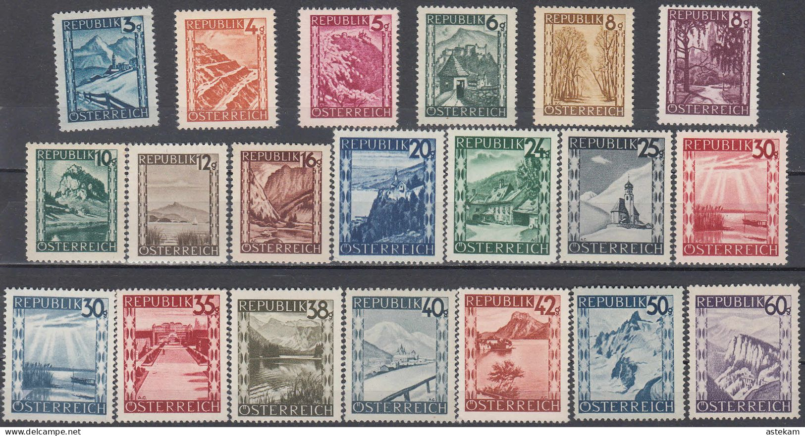 AUSTRIA 1945, VIEWS From AUSTRIA, 20 SEPARATE MNH STAMPS Of SERIES Withn GOOD QUALITY, *** - Oblitérés