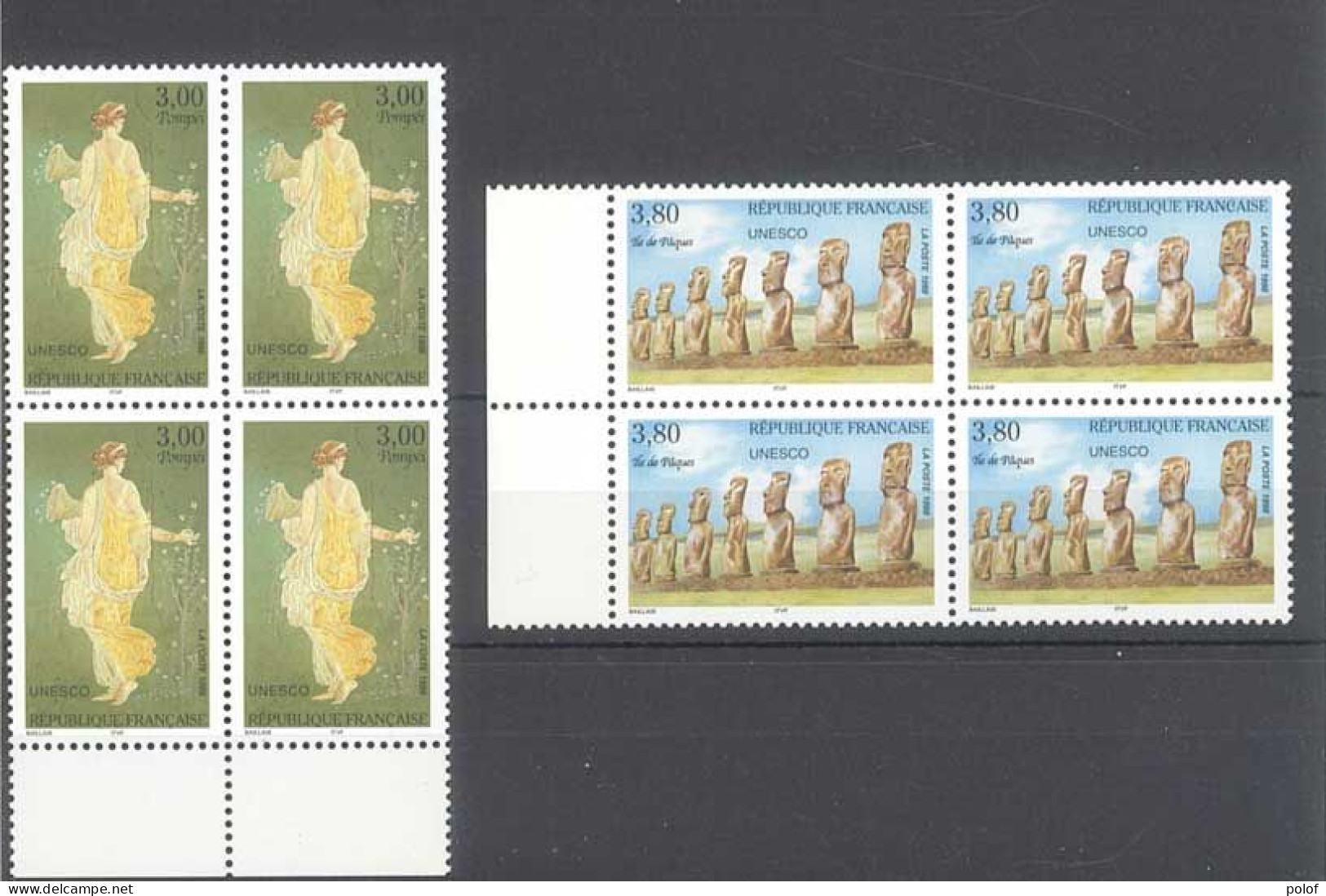 TIMBRE DE SERVICE - Unesco  - 2 Blocs De 4 Timbres - Yvert 118-119 - Neuf Sans Trace De Charnière - Nuevos