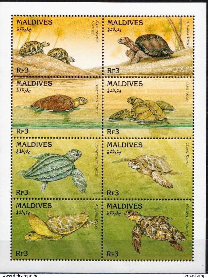 Maldives MNH Minisheet - Tortugas