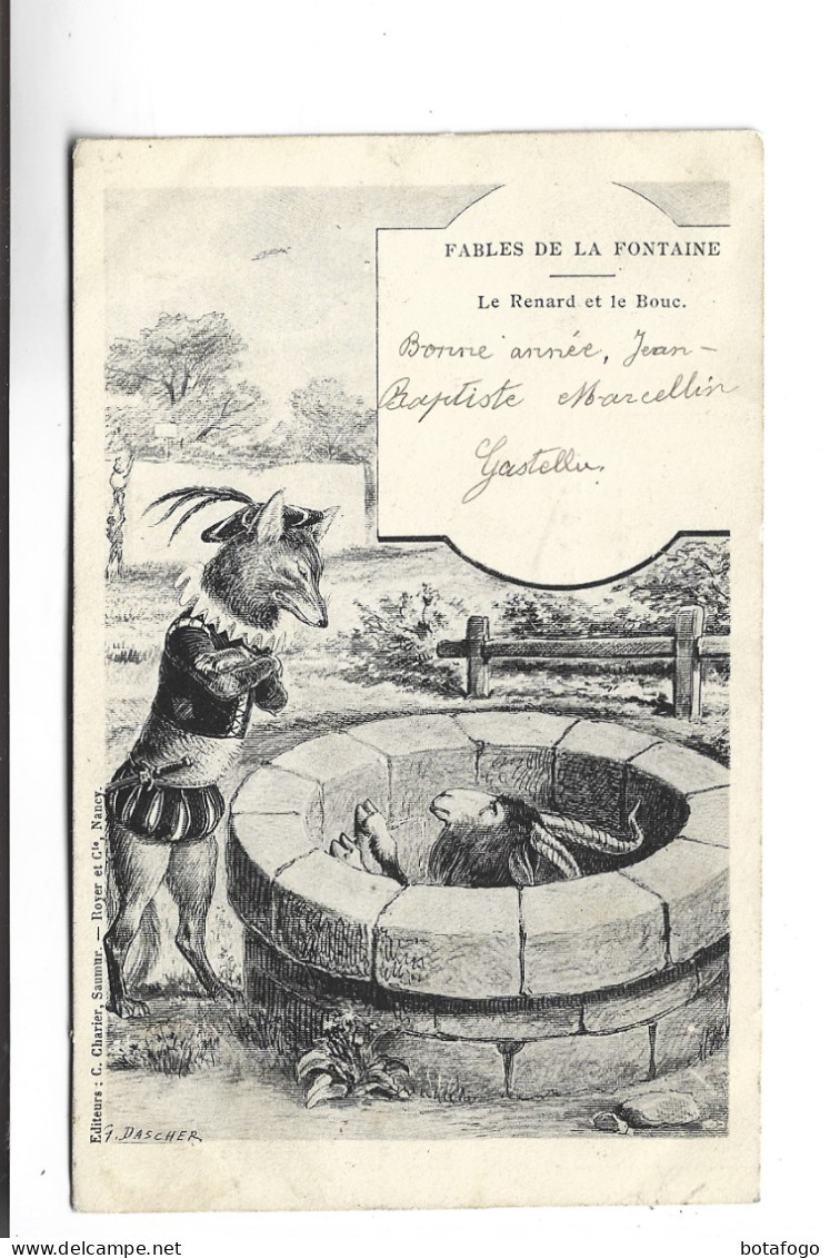 CPA  FABLES DE LA FONTAINE, LE RENARD ET LE BOUC En 1905! - Scrittori