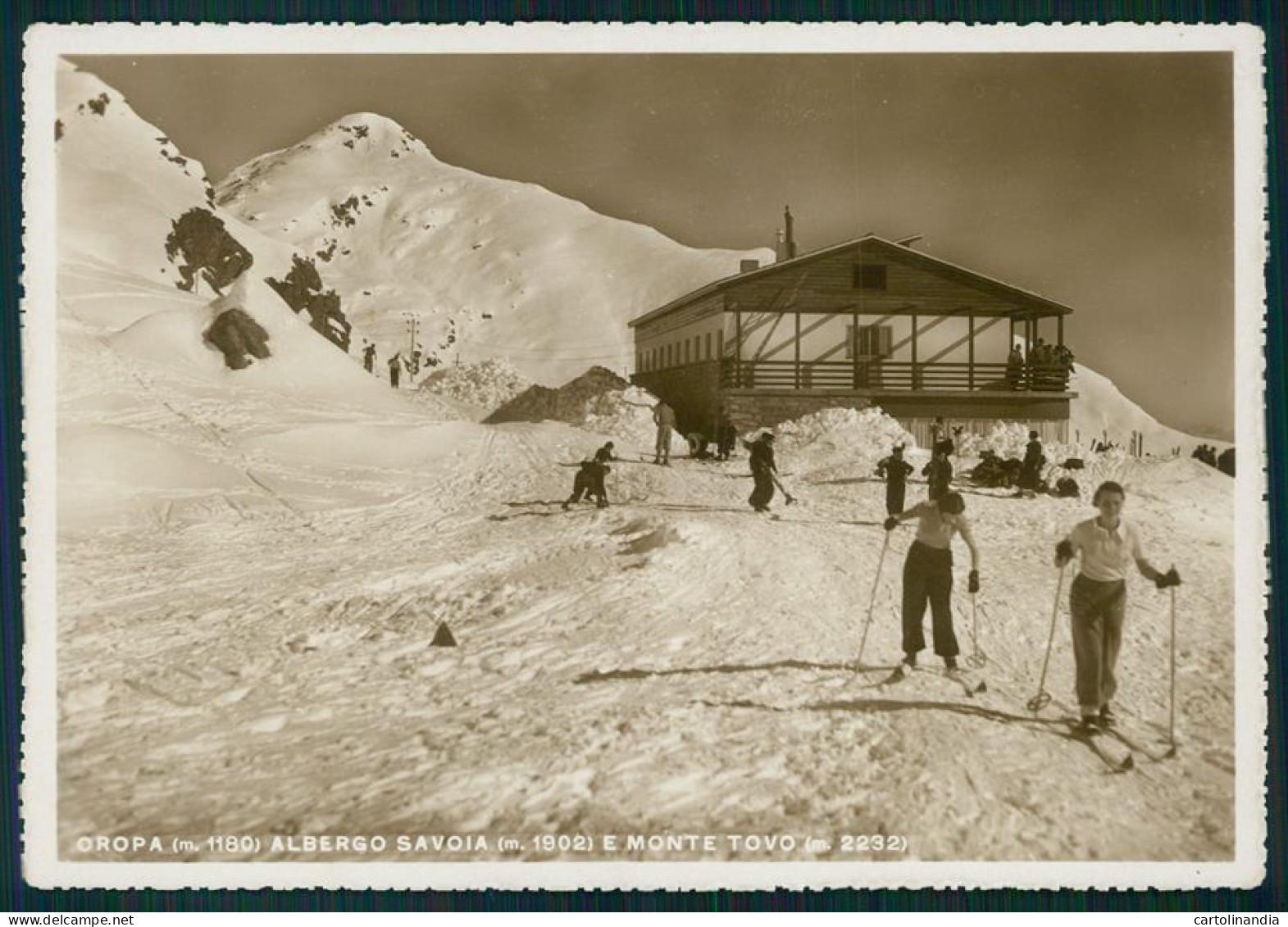 Biella Oropa Monte Tovo Nevicara Sci Foto FG Cartolina MZ2160 - Biella