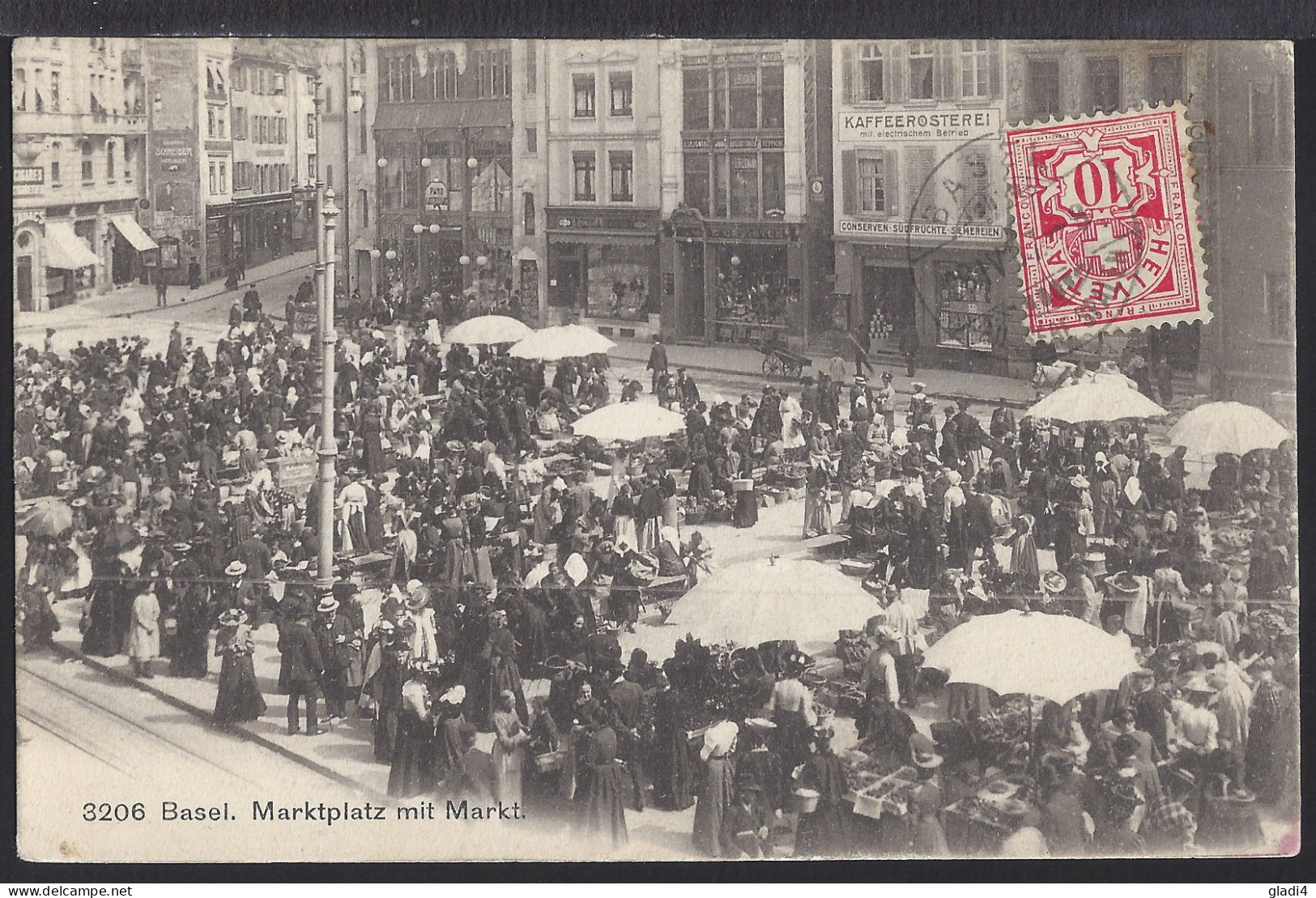 Basel - Marktplatz Mit Markt - Marché - 1907  - Autres & Non Classés