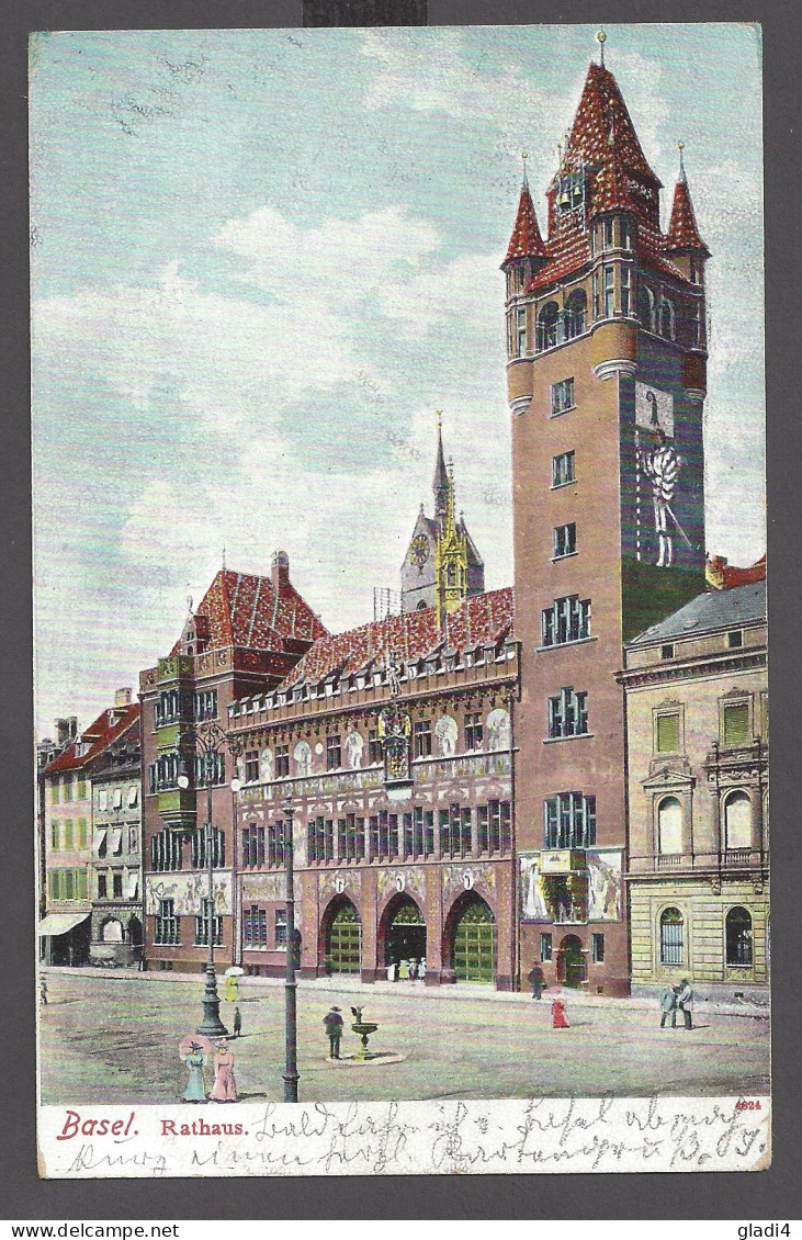 Basel - Rathaus - Choloriert - Belebt - 1906 - Autres & Non Classés