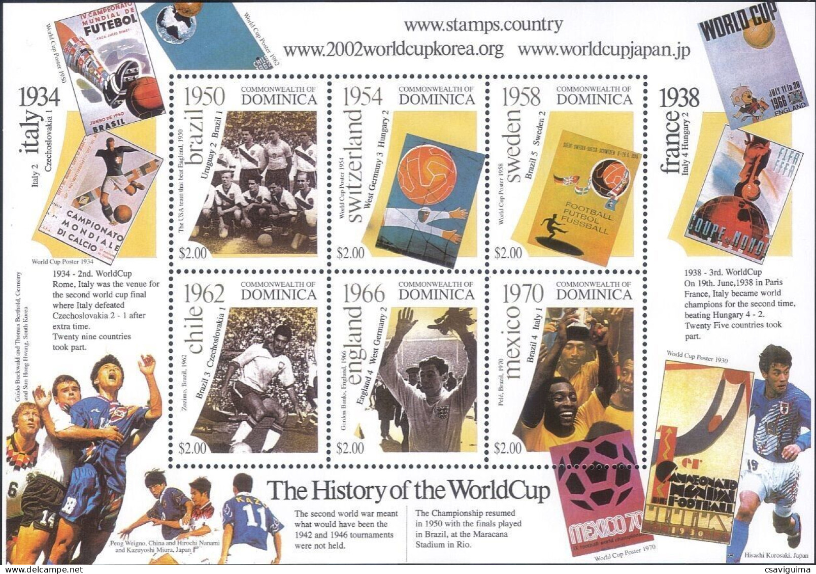 Dominica - 2001 - The History Of The World Cup - Yv 2792/97 - Other & Unclassified