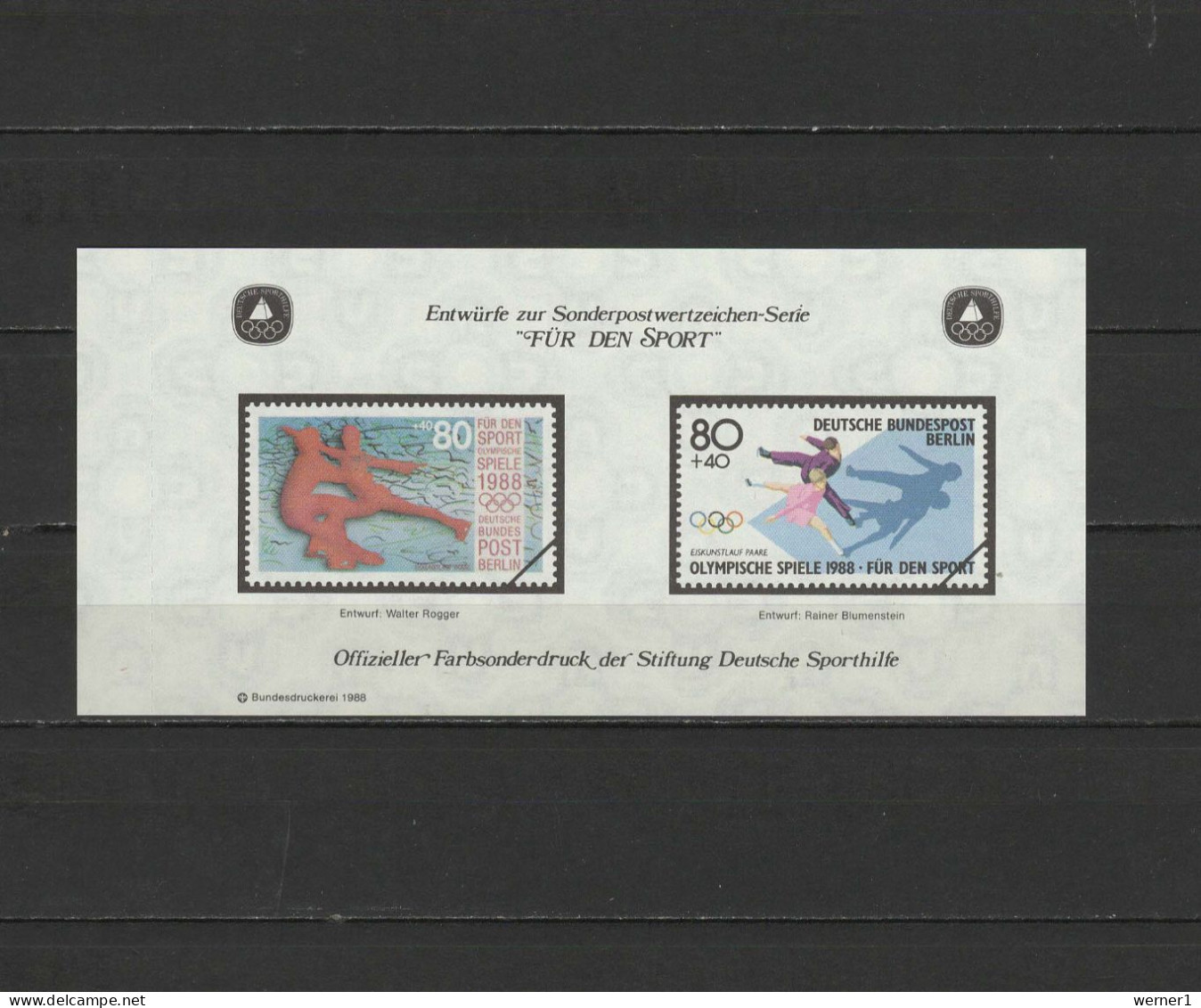 Germany 1988 Olympic Games Calgary Vignette MNH - Winter 1988: Calgary