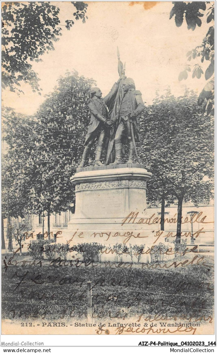 AIZP4-0379 - POLITIQUE - PARIS - STATUE DE LAFAYETTE ET DE WASHINGTON - Ohne Zuordnung