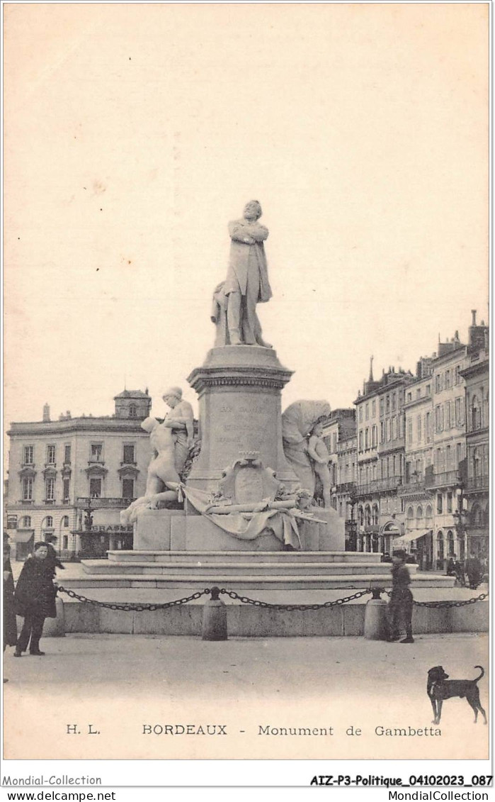 AIZP3-0250 - POLITIQUE - BORDEAUX - MONUMENT DE GAMBETTA - Non Classés