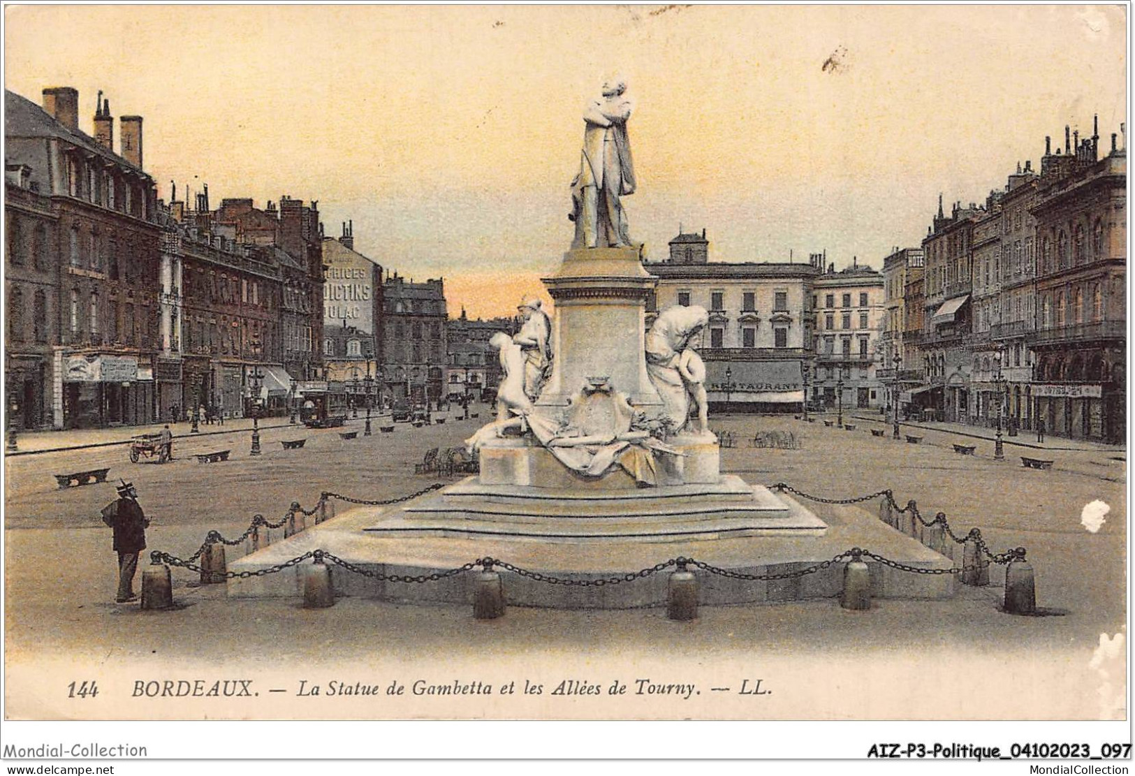 AIZP3-0255 - POLITIQUE - BORDEAUX - LA STATUE DE GAMBETTA ET LES ALLEES DE TOURNY - Non Classés