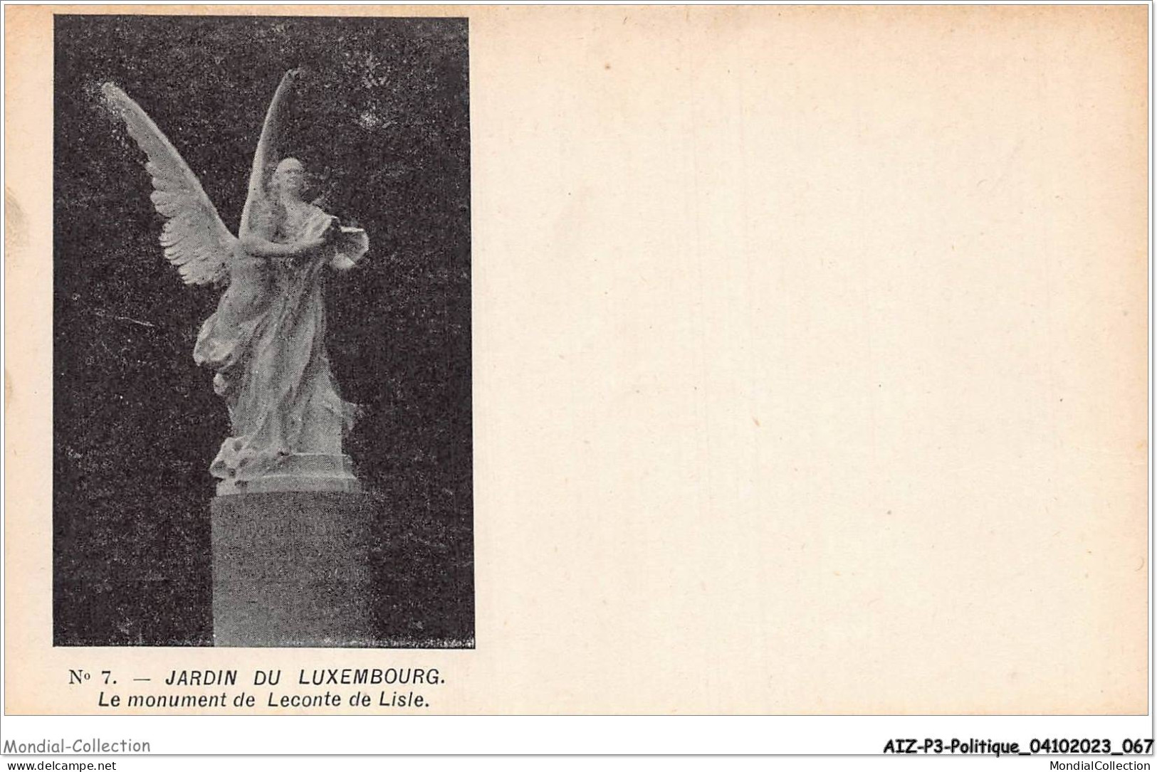 AIZP3-0240 - POLITIQUE - JARDIN DE LUXEMBOURG - LE MONUMENT DE LECONTE DE LISLE - Non Classés